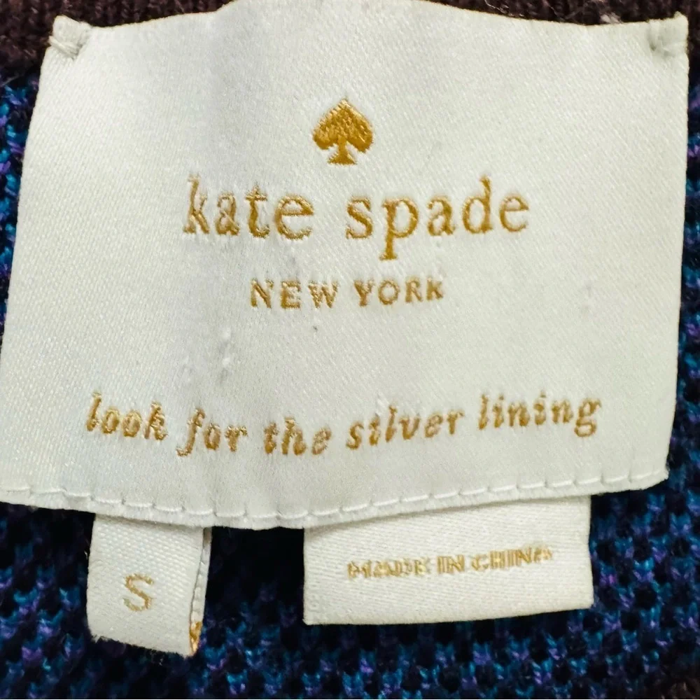 Kate Spade Blue and Black Short Sleeve Dress with Geometric Patterns